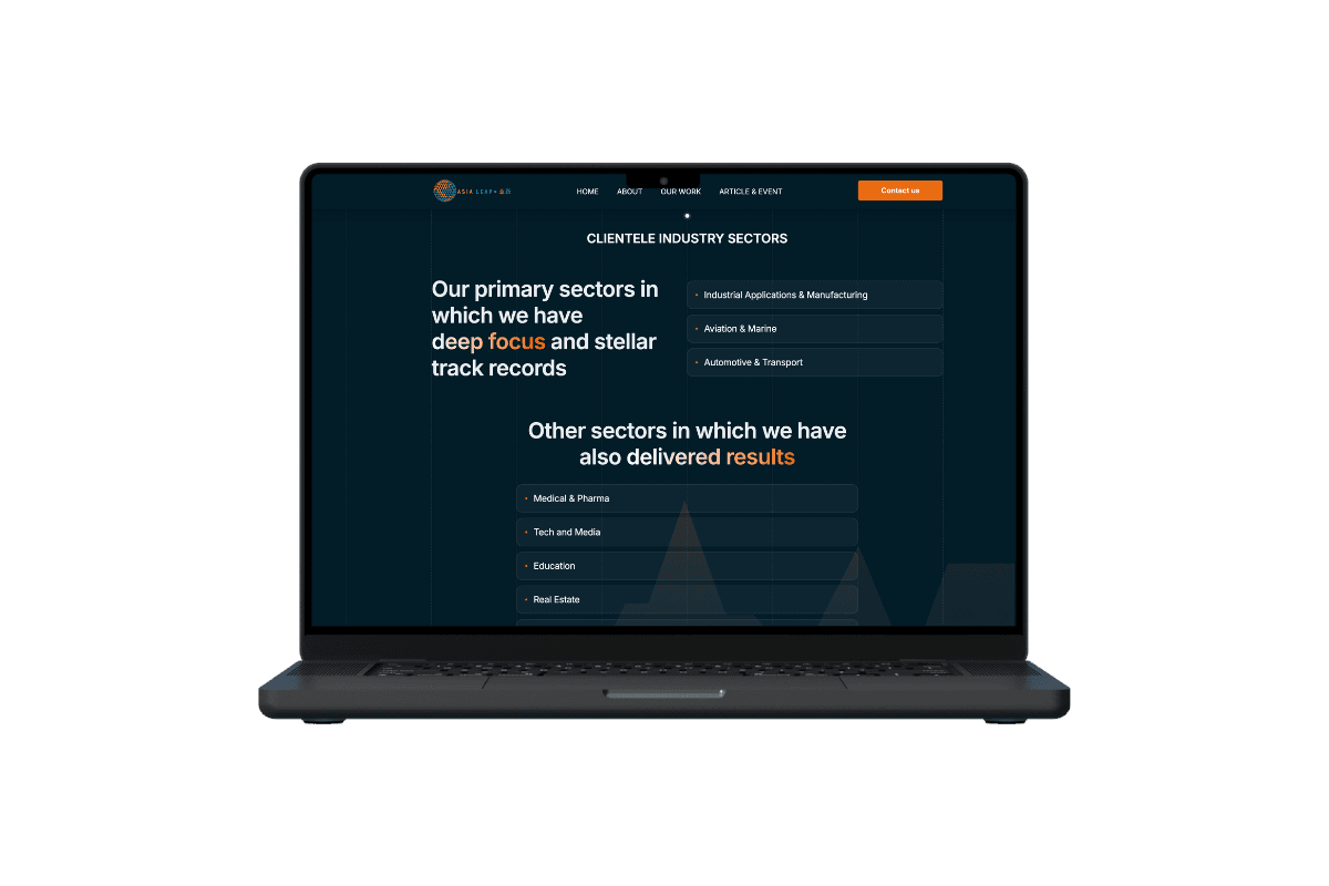 AsiaLeap | Landing Page for Singapore Company